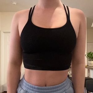 Black criss cross crop top